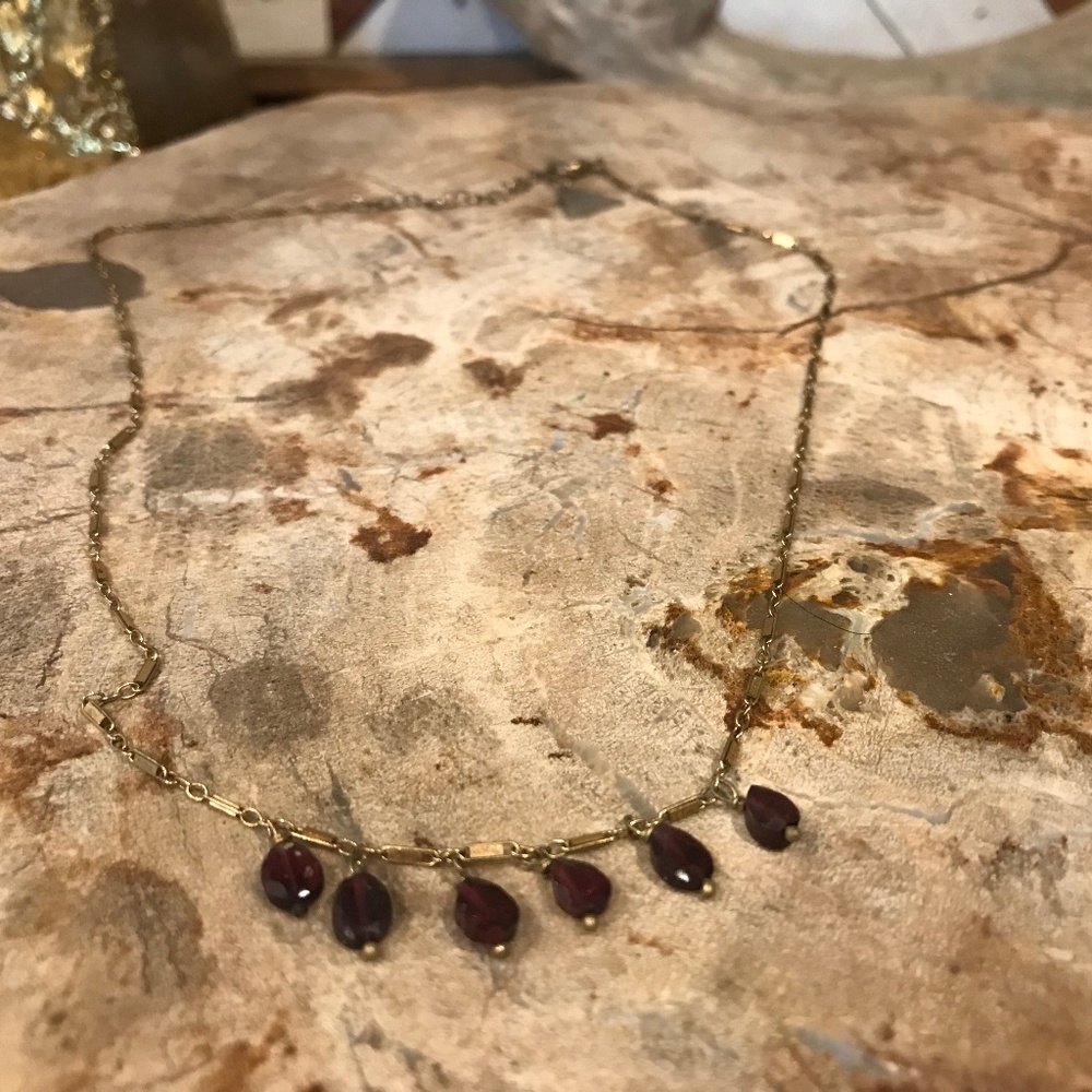 Anthropologie~ Delicate Stone Charms Necklace